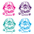 Hundeaufkleber Pekingese Pekinese Name Pfoten Aufkleber