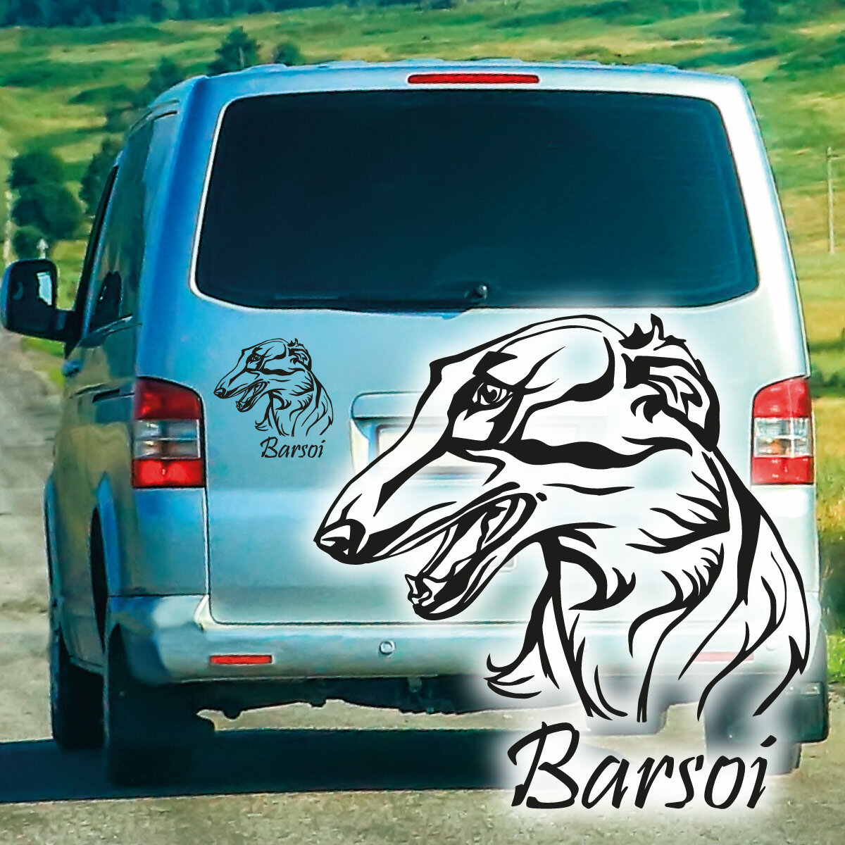 Autoaufkleber Windhund mit Wunschname Hundeaufkleber Sticker 