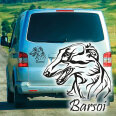 Hundeaufkleber Barsoi Borzoi Windhund Name Auto Aufkleber