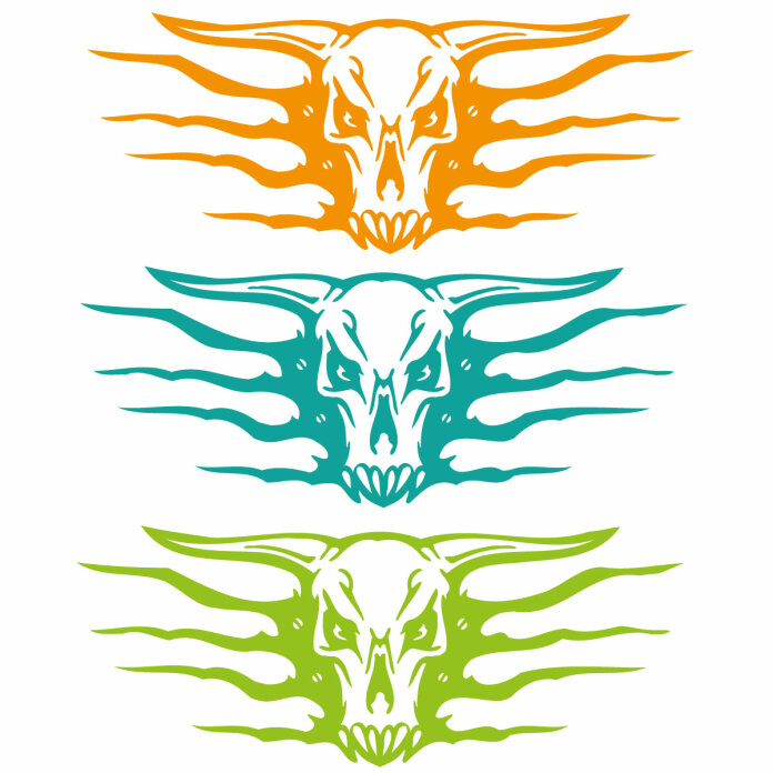 Autoaufkleber Skull Bull Stier Offroad Auto Aufkleber Heckscheiben