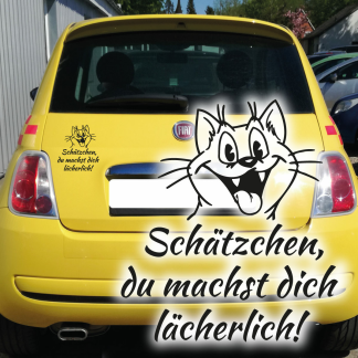 Autoaufkleber Katze Spruch Schätzchen lächerlich Fun Auto...
