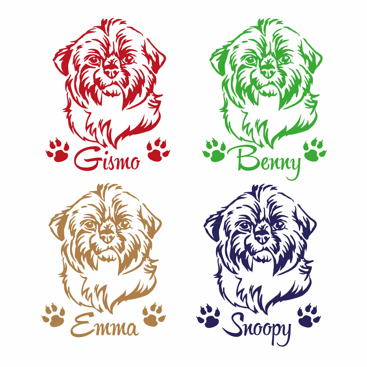 Hundeaufkleber Shih Tzu Name Pfoten Auto Aufkleber Sticker