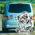 Hundeaufkleber Shih Tzu Name Pfoten Auto Aufkleber Sticker