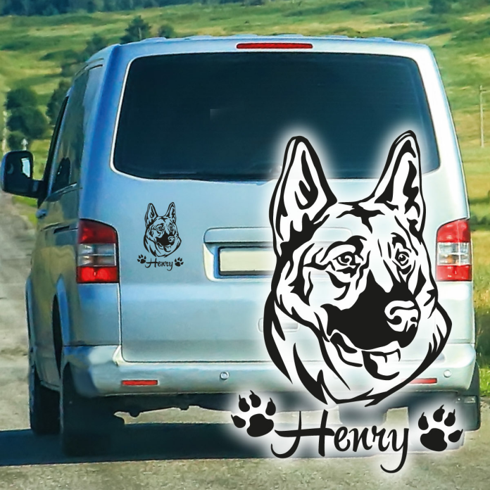 Hundeaufkleber Deutscher Schäferhund Pfoten Name Auto Aufkleber