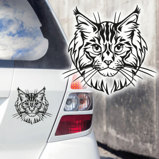 Autoaufkleber Katze Maine Coon Auto Aufkleber Katzenaufkleber