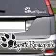 Hundeaufkleber Lagotto Romagnolo Pfote Schriftzug Auto Aufkleber