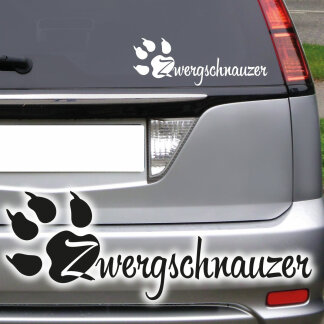 Zwergschnauzer Aufkleber Pfote Autoaufkleber Hund