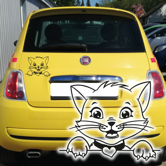 Wand Tattoo 20 x 7 cm Auto Tattoo Katze Style Auto Aufkleber