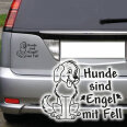 Hunde sind Engel mit Fell Aufkleber Hundeaufkleber