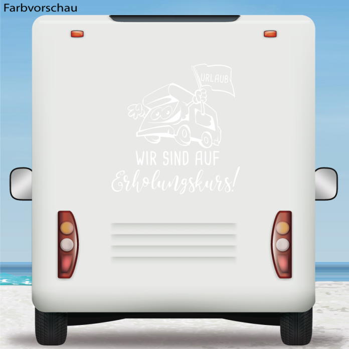 Wohnmobil Aufkleber Urlaub Erholungskurs Auto Womo