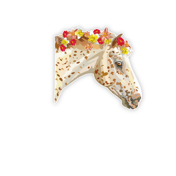 Türaufkleber Appaloosa Pferd Blumen Name Kinderzimmer