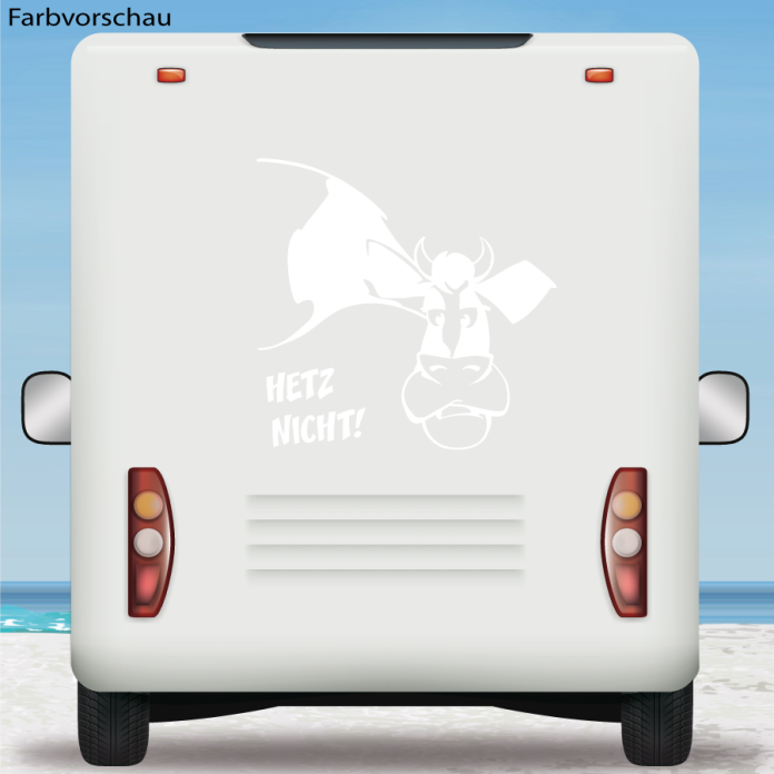 Wohnmobil Aufkleber Hetz nicht lustige Kuh Auto Womo