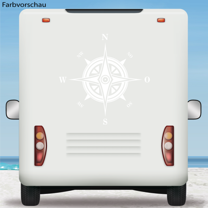 Kompass Wohnmobil Auto Aufkleber Windrose Rose Tattoo