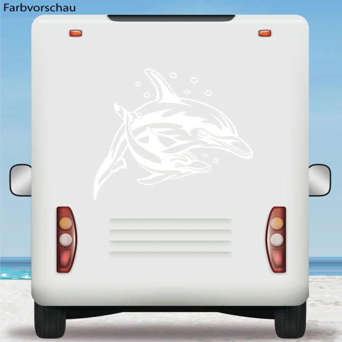 Wohnmobil Aufkleber Reisemobil Wohnwagen Delfin mit Baby 