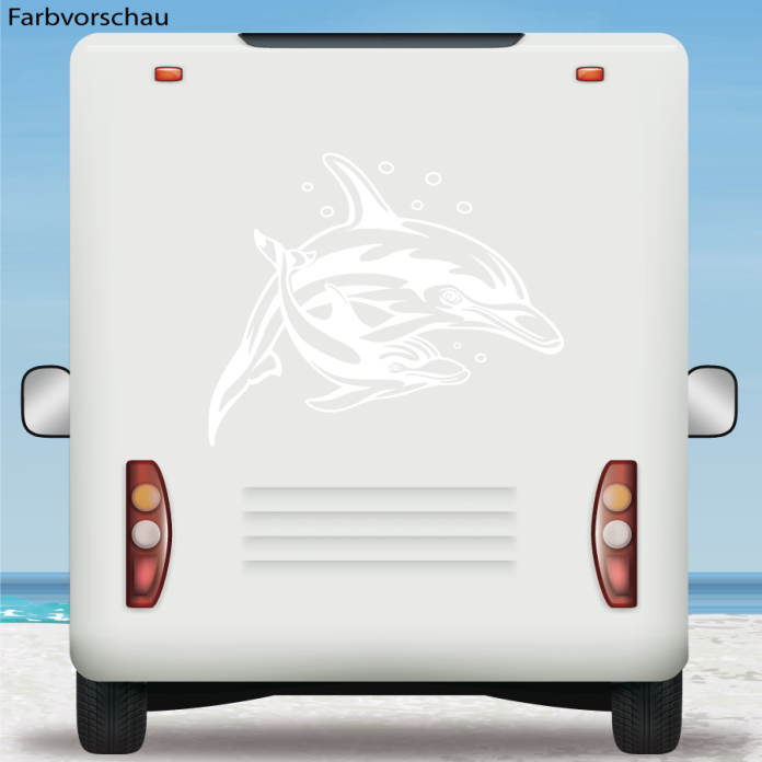 Wohnmobil Aufkleber Reisemobil Wohnwagen Delfin mit Baby