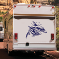 Wohnmobil Aufkleber Reisemobil Wohnwagen Delfin mit Baby