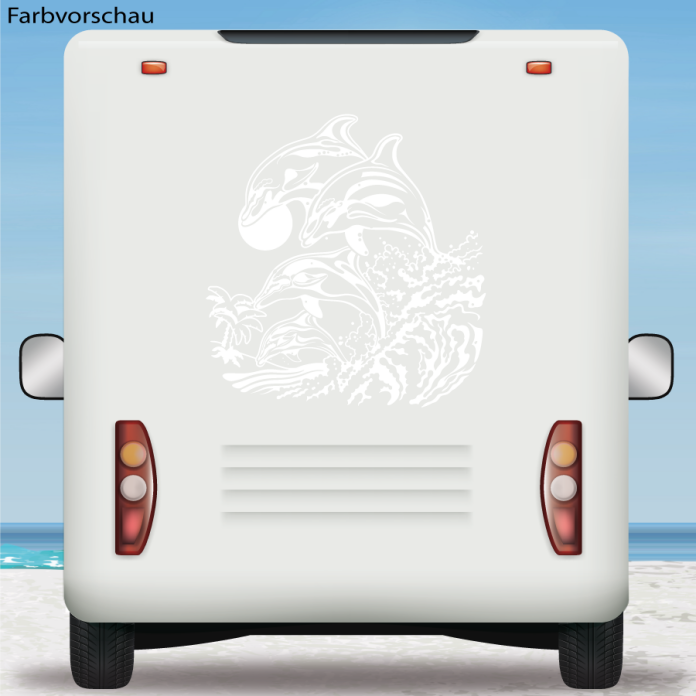 Wohnmobil Aufkleber Camper Wohnwagen Springende Delfine