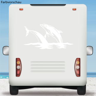 Wohnmobil Aufkleber Wohnwagen Camper Delfin Pärchen