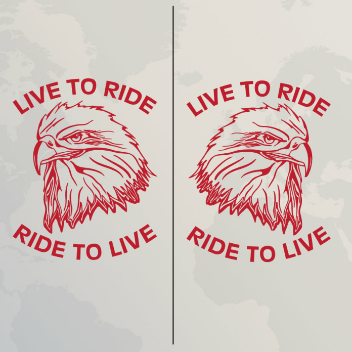 Wohnmobil Aufkleber Adler Eagle LIVE TO RIDE