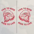 Wohnmobil Aufkleber Adler Eagle LIVE TO RIDE