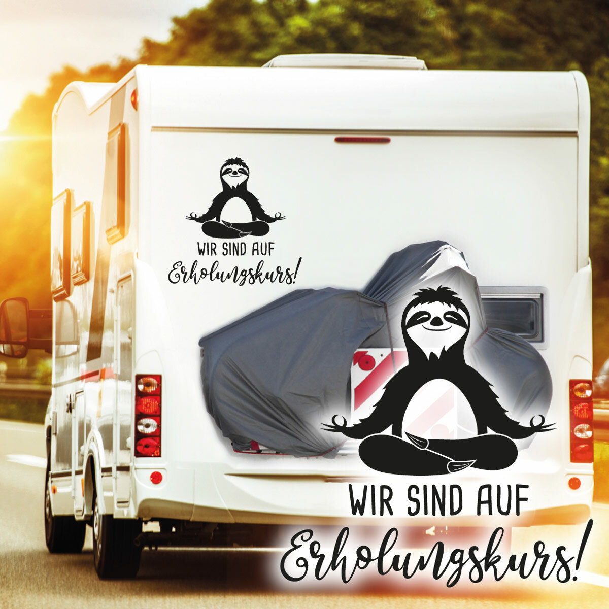 Wohnmobil Aufkleber Faulier Einfach mal abhängen