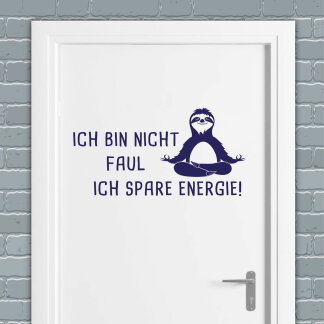 Türaufkleber Büro Faultier Ich spare Energie Tür Aufkleber