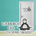 Türaufkleber Büro Faultier Ich spare Energie Tür Aufkleber