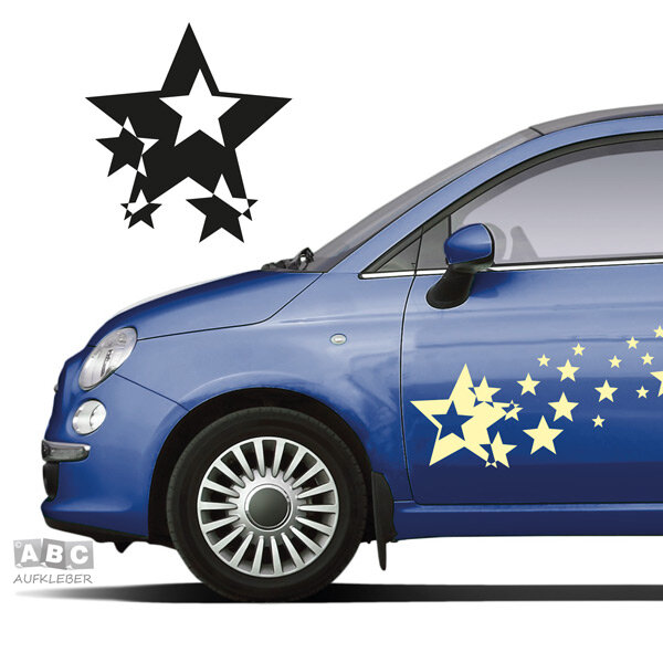 Autoaufkleber Sterne Set für beide Fahrzeugseiten