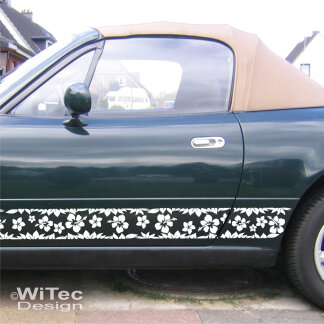 Hawaii Stripe Hibiskus Aufkleber