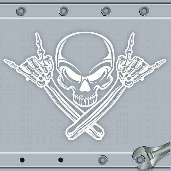 KLEBEKÖNIG - Totenkopf Autoaufkleber - Totenschädel Skull Skelett Rock n  Roll Auto-Aufkleber Heckscheibe Auto Aufkleber Motorhaube Sticker  Heckscheibe Tuning 55x30 cm: : Auto & Motorrad