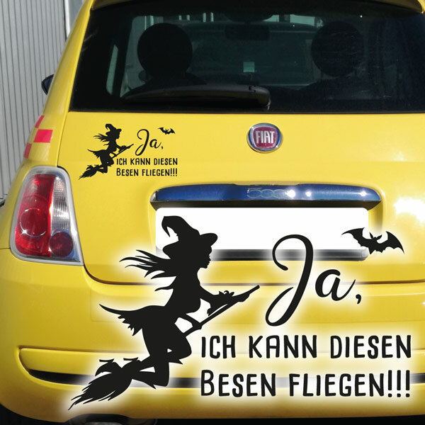 Autoaufkleber Hexe Ja, ich kann diesen Besen fliegen