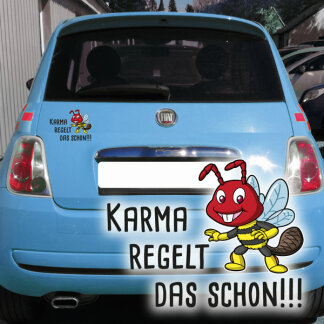 Autoaufkleber Set Karma Biene Mischling Fun Auto Aufkleber