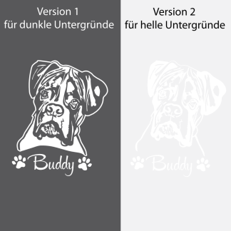 Hundeaufkleber Deutscher Boxer Pfoten Wunschname Auto Aufkleber