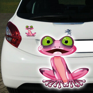 Autoaufkleber Frosch Kr&ouml;te Pink Frog Auto Aufkleber Fun