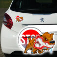 Autoaufkleber wütende Bulldogge Auto Aufkleber Hund Sticker Lustig