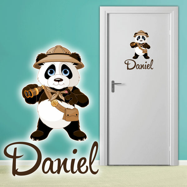 Türaufkleber Panda Safari Wunschname Kinderzimmer