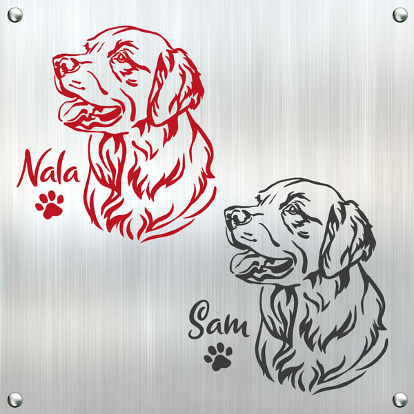 Hundeaufkleber Golden Retriever Name Auto Hunde Aufkleber