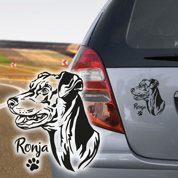 Hundeaufkleber Deutscher Pinscher Auto Aufkleber Name