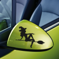 Autoaufkleber Hexe auf Besen Auto Aufkleber Spiegel 2er Set