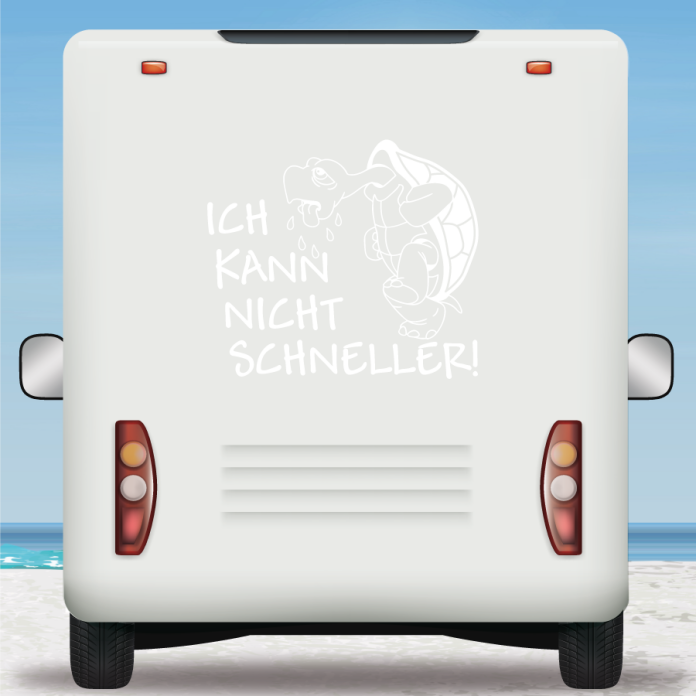 Wohnmobil Aufkleber Schildkröte Ich kann nicht schneller Turtle Womo