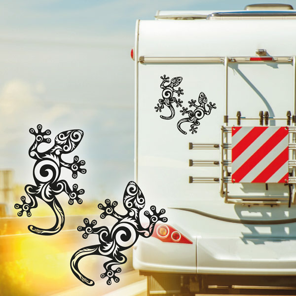 Wohnmobil Aufkleber Gecko Gekko Echse 2er Set Wohnwagen