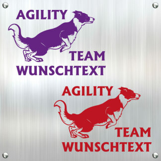 Hundeaufkleber Agility Border Collie Wunschtext Auto...