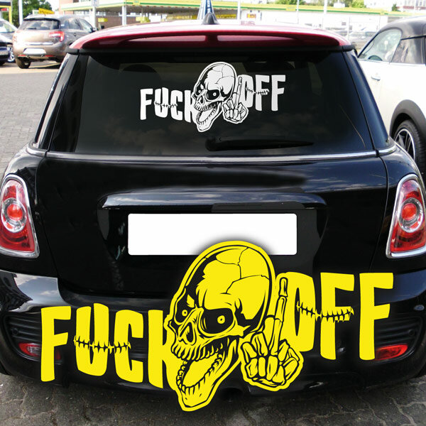 Autoaufkleber Totenkopf Skull FUCK OFF