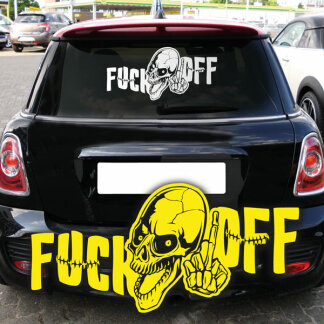 Autoaufkleber Skull FUCK OFF Auto Aufkleber Heckscheibe