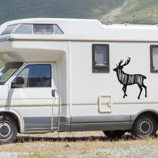 Wohnmobil Aufkleber Hirsch Wild and free Camper Wohnwagen