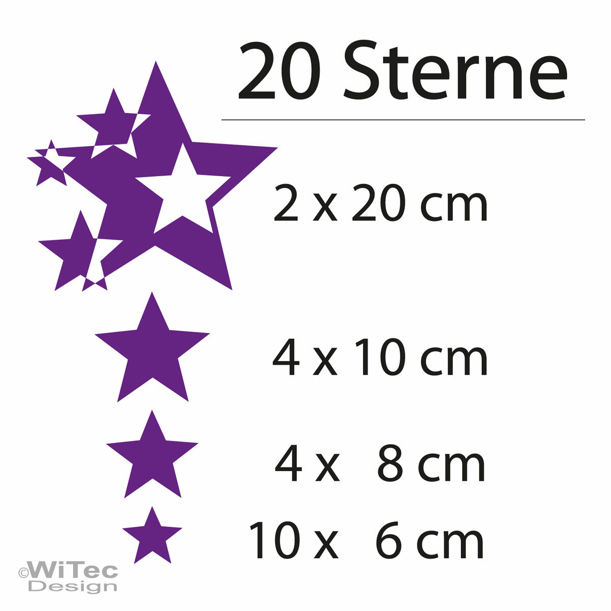 Sterne 3D style Auto Aufkleber Set