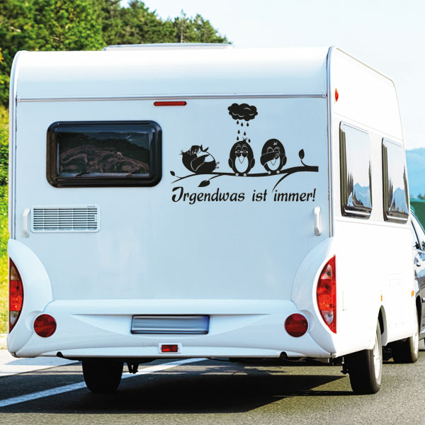 Wohnmobil Aufkleber Lustige Vögel Irgendwas ist immer abcaufkleber.
