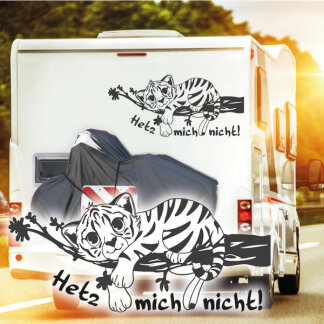 Wohnmobil Aufkleber Tigerbaby Hetz mich nicht Aufkleber