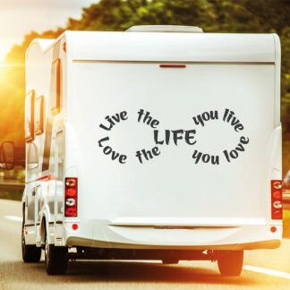 Wohnmobil Aufkleber Love the life you live Caravan Van...
