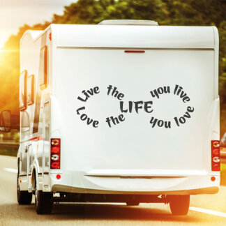 Wohnmobil Aufkleber Love the life you live Caravan Van Wohnwagen